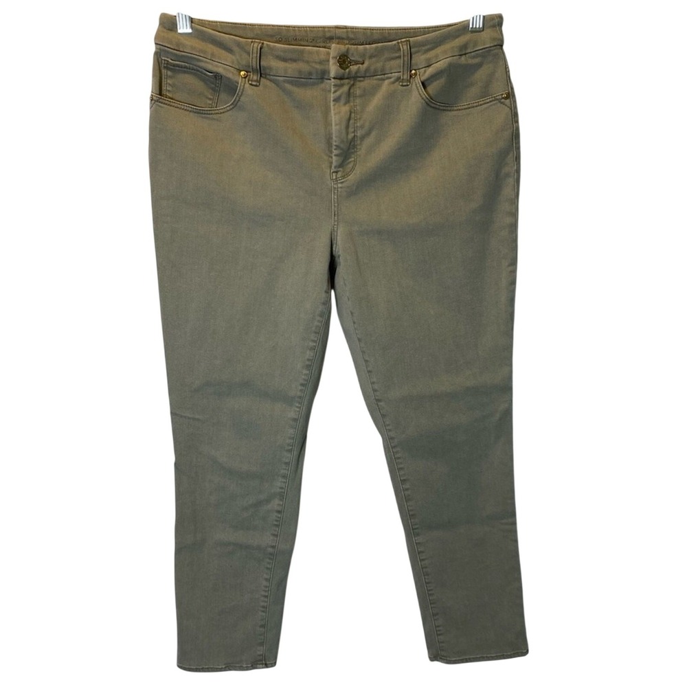 Chico's So Slimming Girlfriend Slim Leg Ankle Women's Size 8 Olive Gray